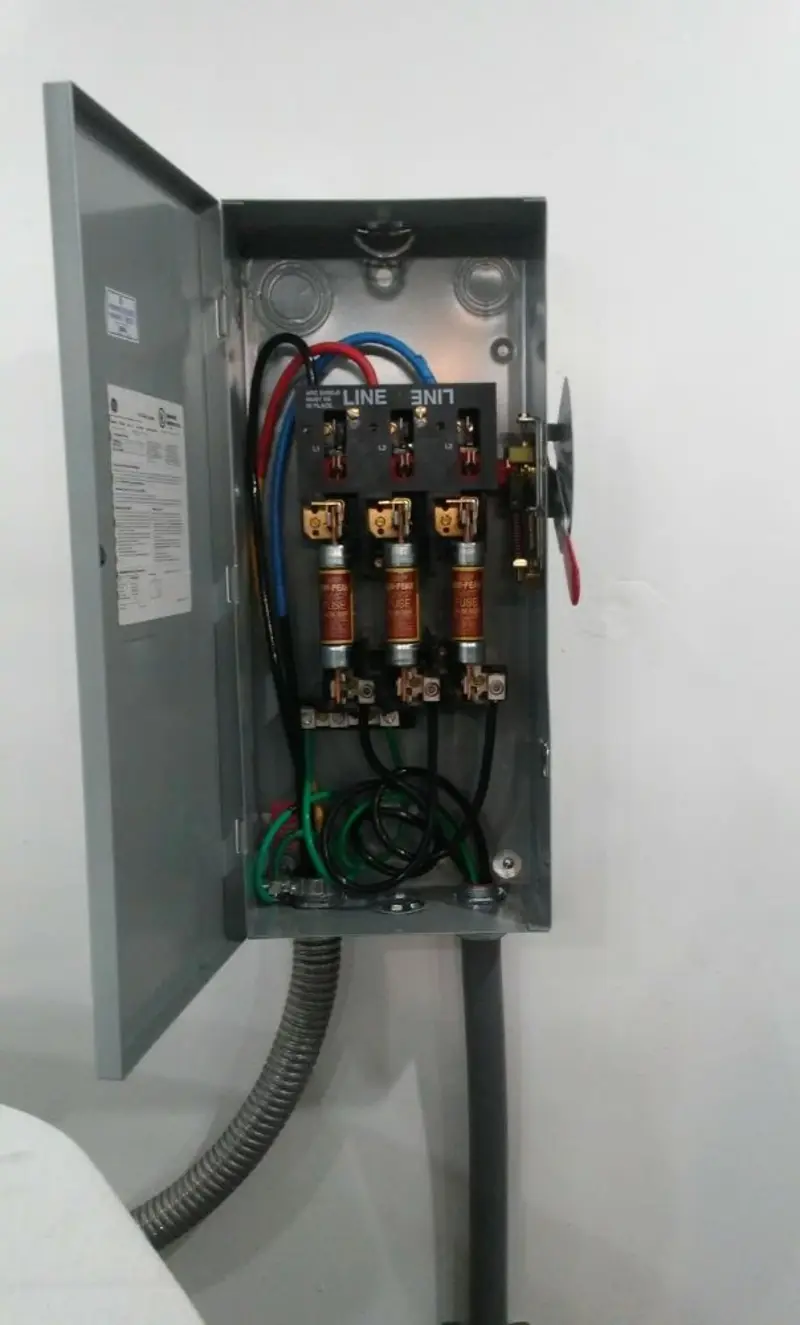 Three-phase disconnect switch installed for Electrical Wiring & Rewiring in Groton